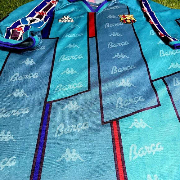 Ronaldo Kappa Barcelona UEFA CUP FINAL 1996 1997 Away Soccer Jersey Shirt XL - Picture 5 of 9